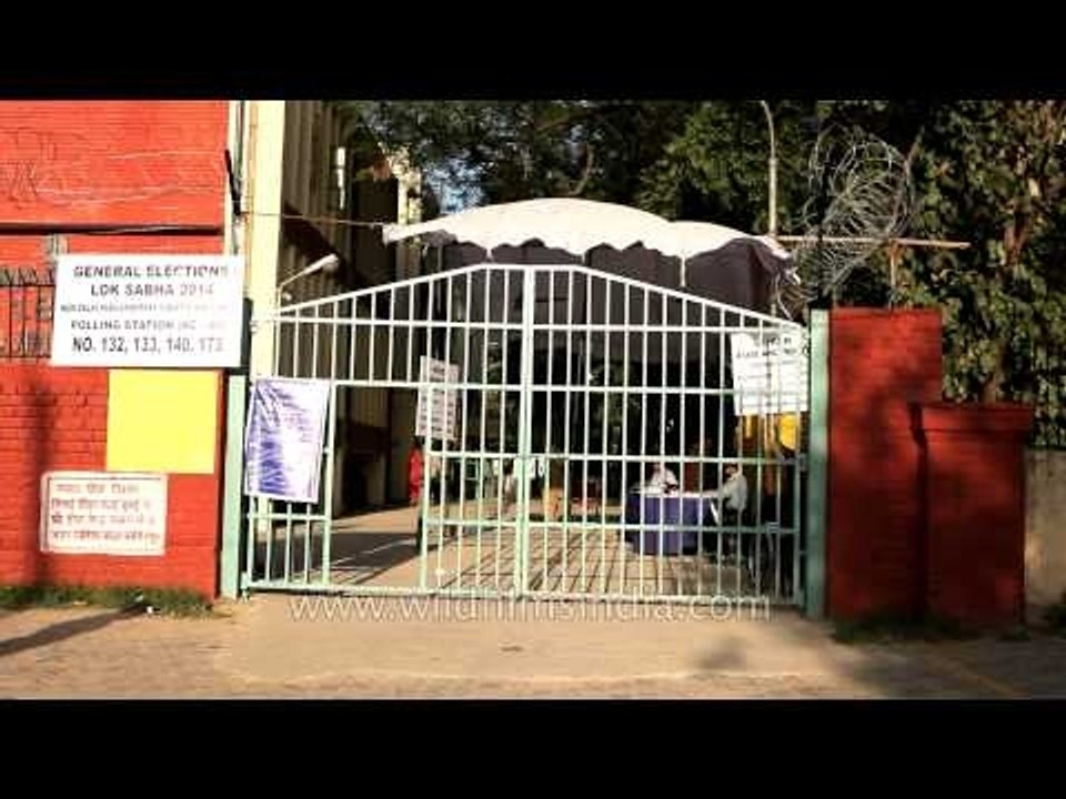 Polling station of Sarojini Nagar