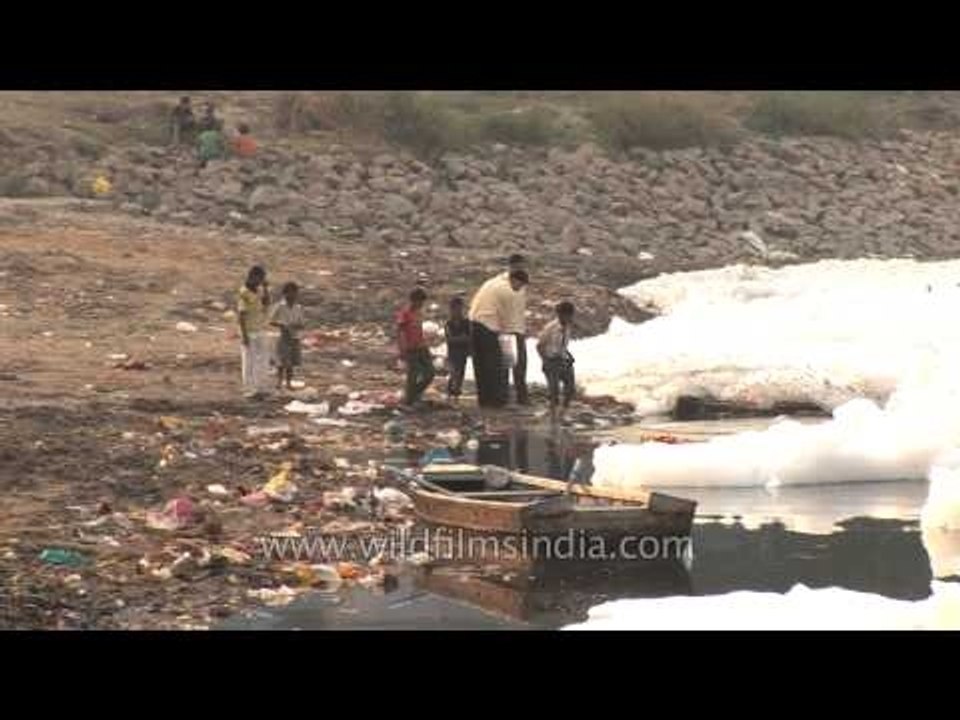 Toxic waste and other dangerous pollutants dumped into the Yamuna in Delhi