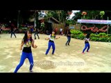 Mizo girls perform a modern dance at Anthurium Festival