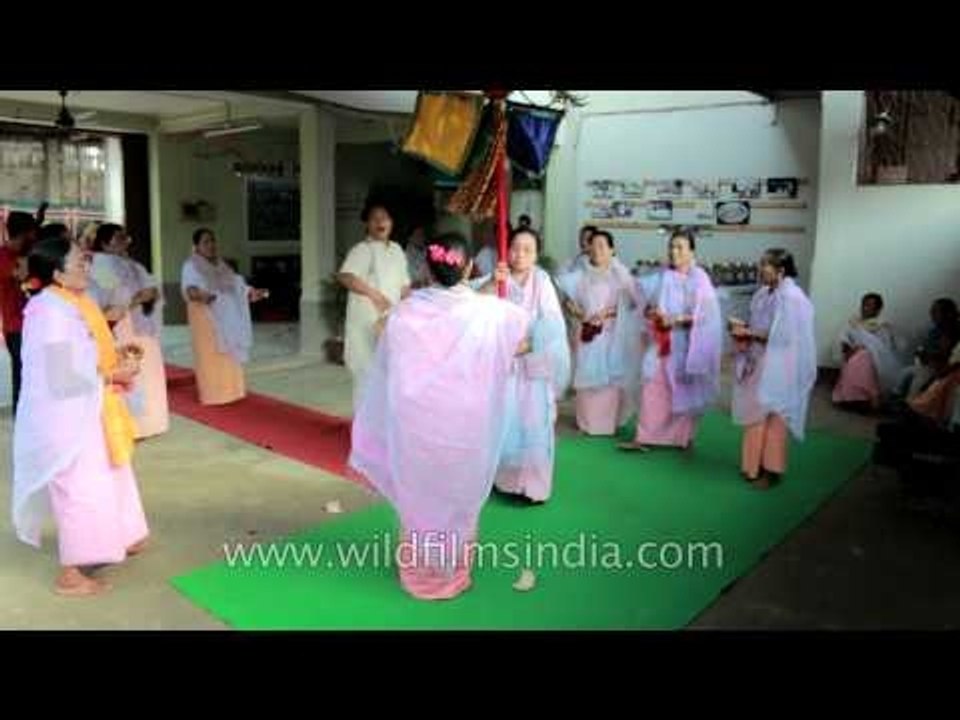 Elders performing the traditional Holi Pala in Manipur