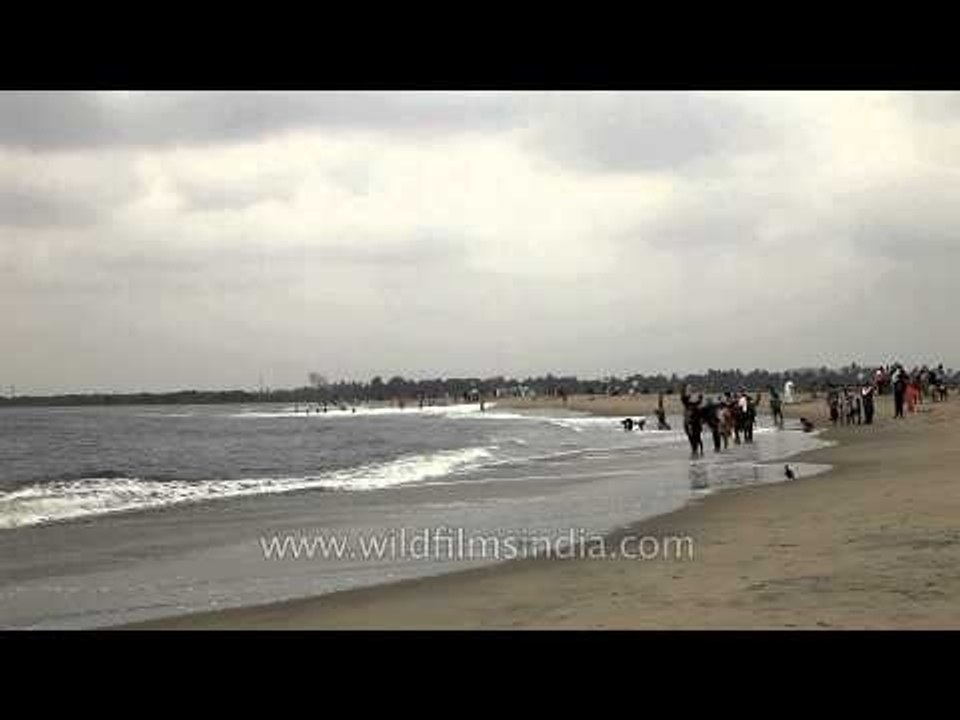 Visitors enjoying  at Fort Kochi beach