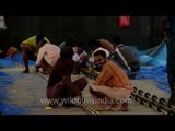 In the process of making fishing nets in Cochin