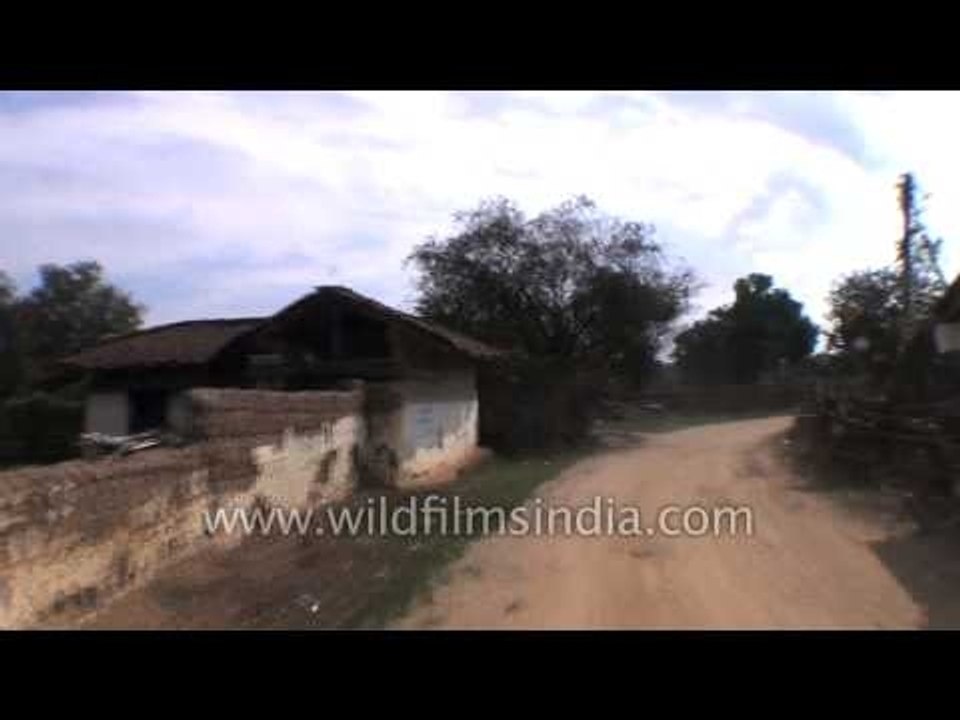 Entering the Kanha Earth Lodge, Madhya Pradesh