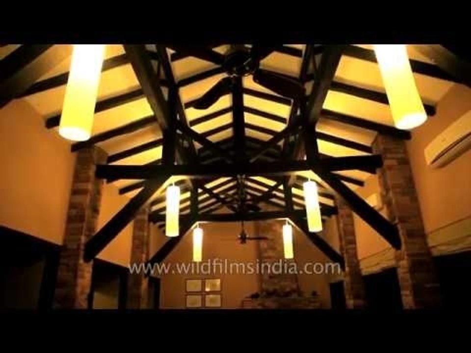 Interior wooden structure of Denwa Backwater Escape Resort