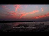 Reddish sunset sky in Satpura National Park, Madhya Pradesh