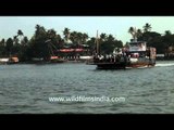 Travelling by ferry along the backwaters of Kerala