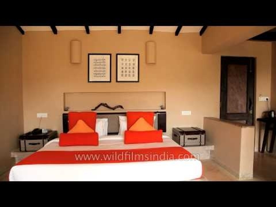 Peep into the luxurious bedroom of Denwa Backwater Escape Lodge