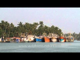 Passenger boats at Vembanad Lake