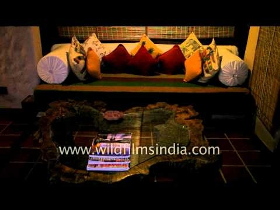 Kanha Earth Lodge decorated using natural materials