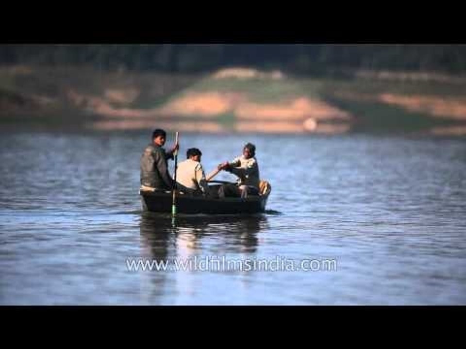 Boat sailing on Denwa river in Satpura, Madhya Pradesh