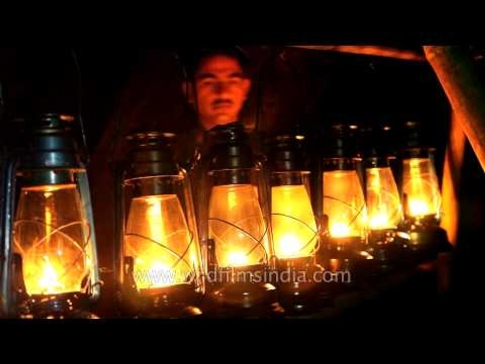 Lanterns being lit in Satpura Denwa backwater escape