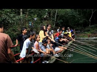 Mizo youngsters taking part in angling competition