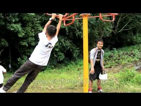 Mizo tiny-tots giggling and enjoying at Children's Park, Reiek village