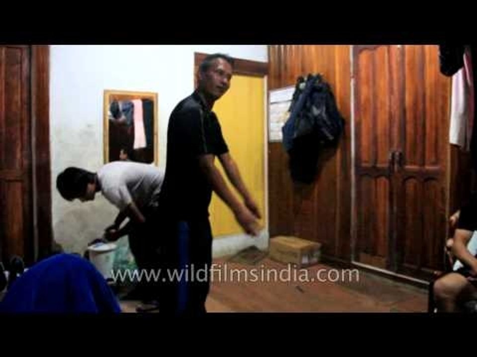 Crazy Mizo men doing funny dance steps