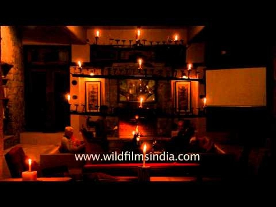 Evening at a guest lounge in Kanha Earth Lodge, Madhya Pradesh