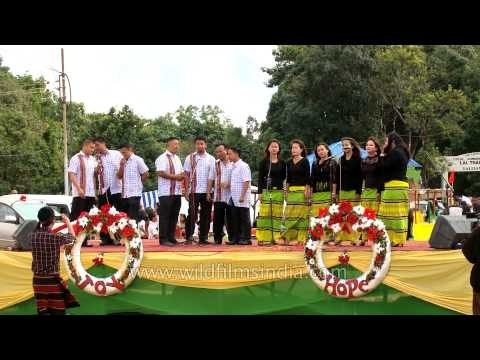 Mizo youth singing beautifully at Thalfavang Kut
