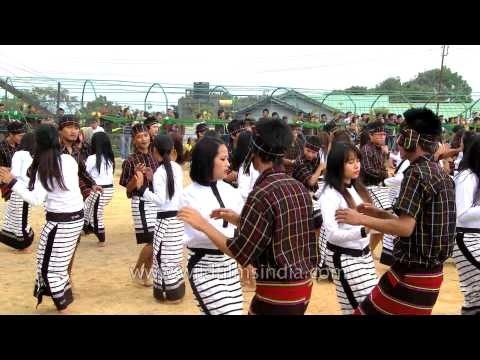 Mizo youth performing Tlanglam dance at Thalfavang Kut 2013