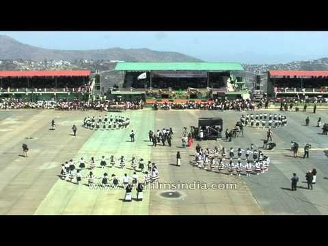 Mizo style of Ring a ring o roses performed during Chapchar Kut