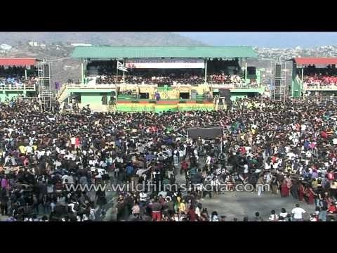 Mizo crowd assembled together as singer performs