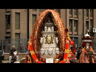 Decorated deities at Paddal ground Mandi - Himachal Pradesh