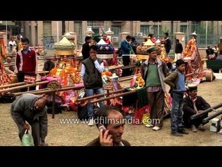 Devotees assemble at the Paddal ground for the procession