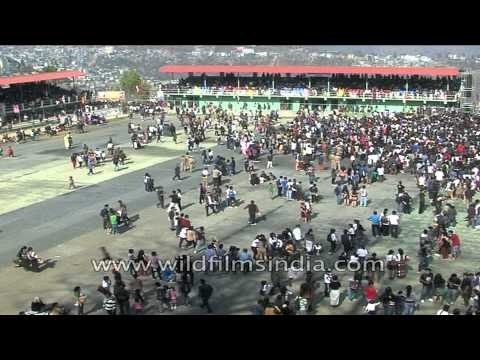 Crowd shouting with joy while Mizo singer Vanlalhlana rocks