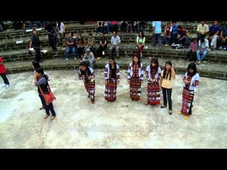 Mizo girls enjoy playing indigenous game