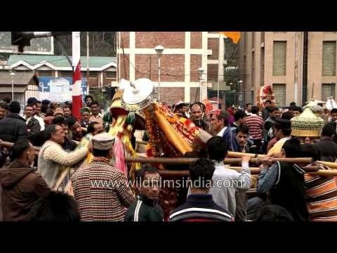 Palanquin of deities carried around the town of Mandi