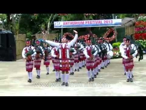 Bagpipers perform in super quick motion in Mizoram