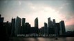 Singapore time lapse of clouds passing ominously over buildings in silhouette