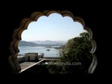View of Pichola lake from the window of City Palace, Udaipur