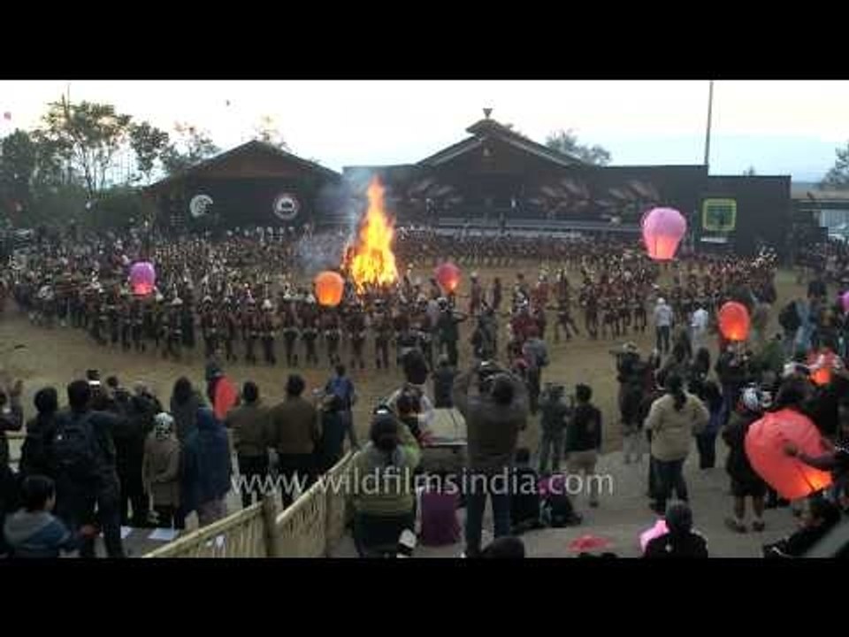Paper lanterns release at  the Fun Festival - Nagaland