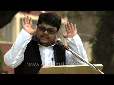 Mr. Manzoor Imam Khan delivering speech at Jantar Mantar