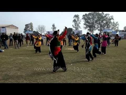 Graceful and fun Punjabi bhangra by women at Rural Olympics