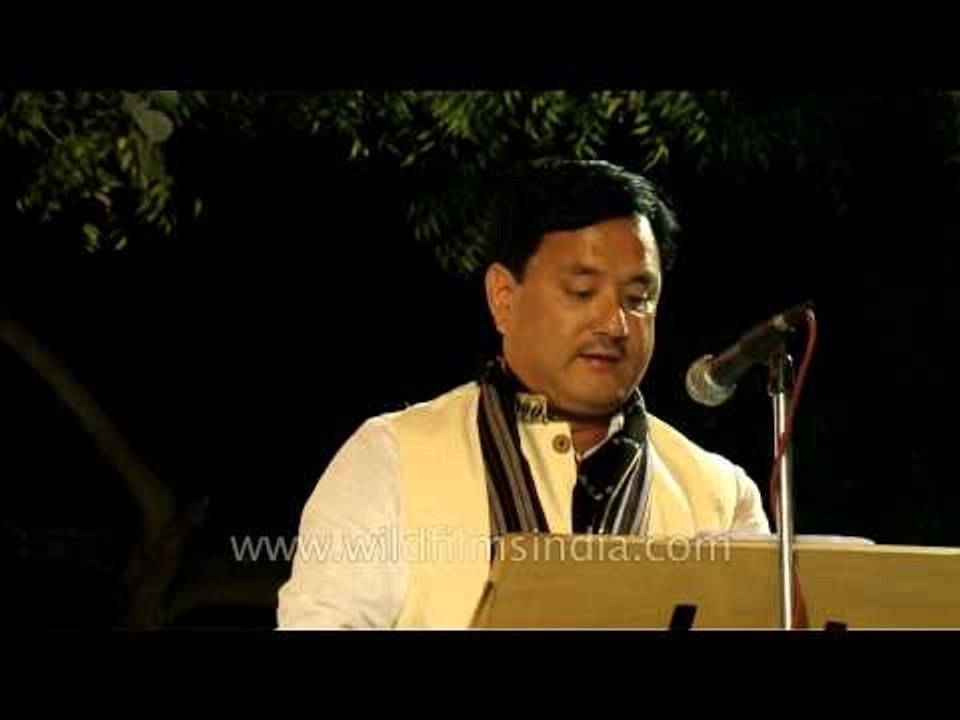 Nido Pavitra speaks at memorial prayer service of his son late Nido Tania