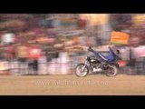 Spectators treated to an amazing motorcycle stunt