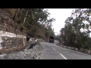 Truck moving through Rajaji towards Dehradun