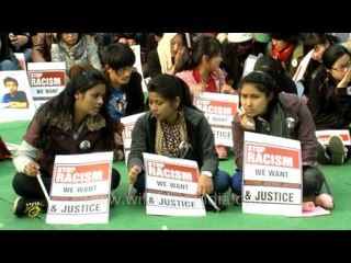 Mourners of late Nido Tania gathered at Jantar Mantar