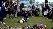 Nihang Sikh warriors performing Gatka in display of martial skills