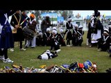 Nihang Sikh warriors performing Gatka in display of martial skills