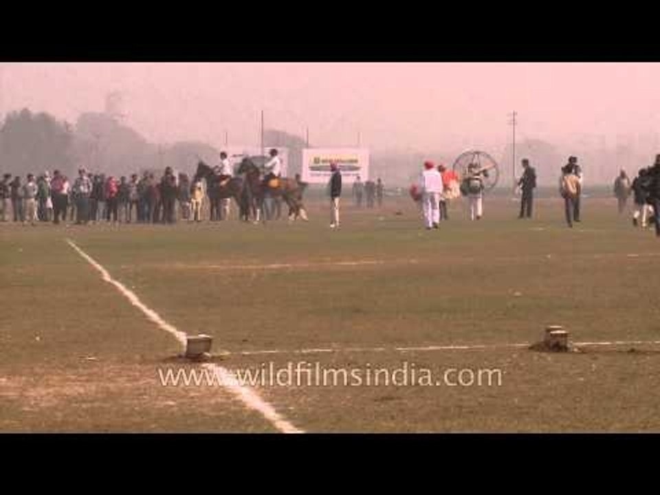 Stunning tent pegging competition