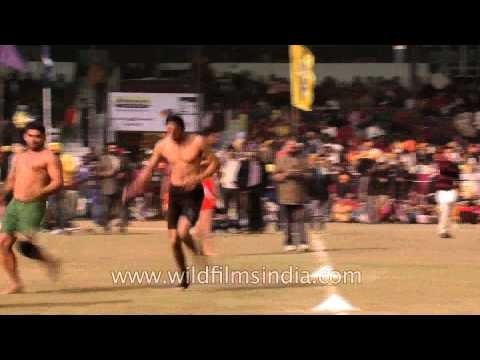 Kabaddi players in action at Olympic Rural Games