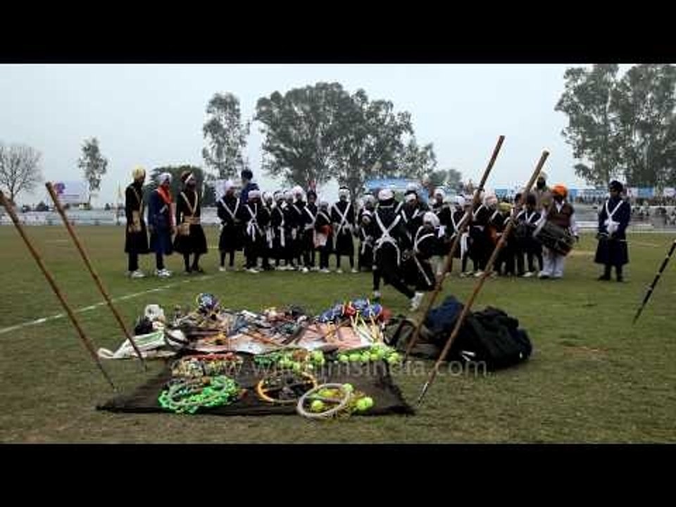 Nihang Sikh performs martial arts