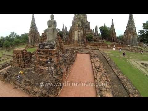 Ayutthaya temples aerial footage, Thailand Part 3