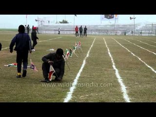 Flags of all countries placed at Kila Raipur stadium by volunteers