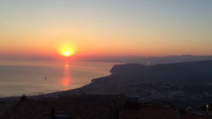 Levé du soleil à Sorrentini (Sicile) le 10 août 2014