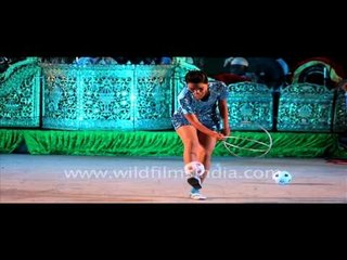 Artistic Cane Ball performance by Myanmar troupe