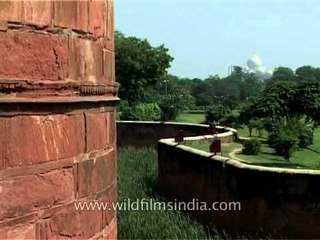 Tourists outside the Agra Fort