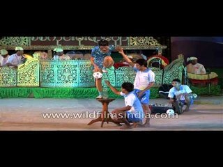 Juggling sepak takraw ball or Chinlone from Myanmar