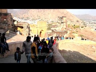 Visitors touring around Amber Fort
